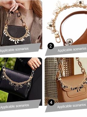 Decorative 2pc. Charm Chain Strap for Women Bags